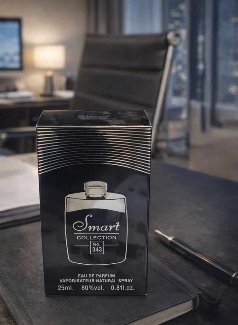 عطر أو دو بارفان خشبي حار 25 مل للرجال | سمارت كولكشن رقم 343 | عطر بخاخ طبيعي طويل الثبات بنفحات حمضية منعشة وتوابل دافئة ولمسات خشبية